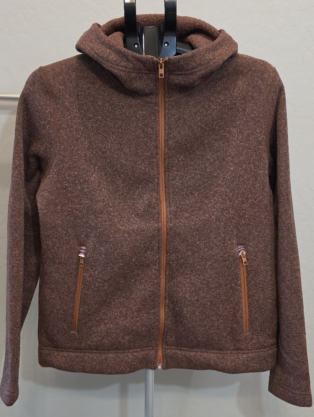 Stio Brown Heather Zip-Up Hoodie with Tan Accents Brand New Never Used